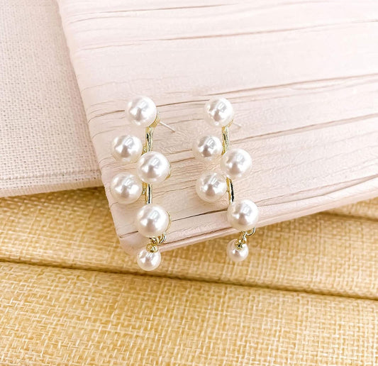 Gold-Plated Pearl Drop Earrings