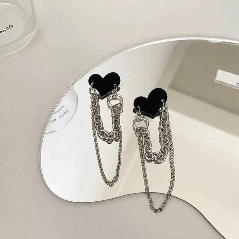 Silver Plated Heart Shape Drop Earrings