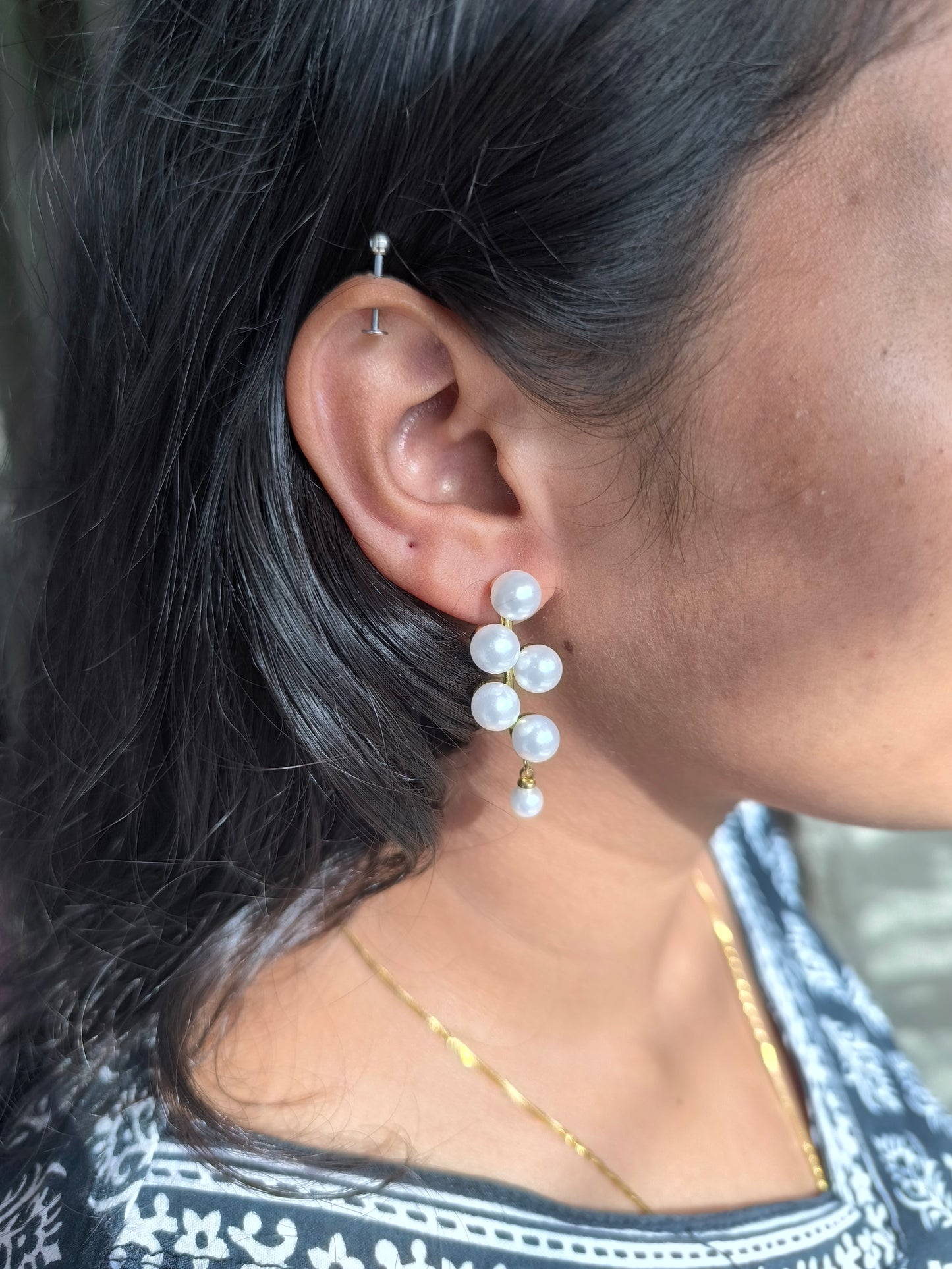 Gold-Plated Pearl Drop Earrings