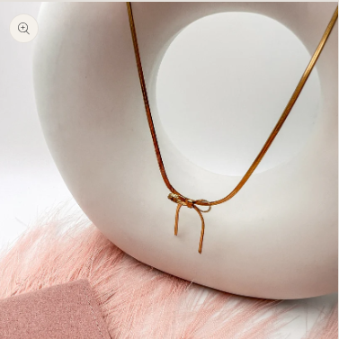 Delicate Ribbon Bow Gold Necklace – Chic Everyday Jewelry