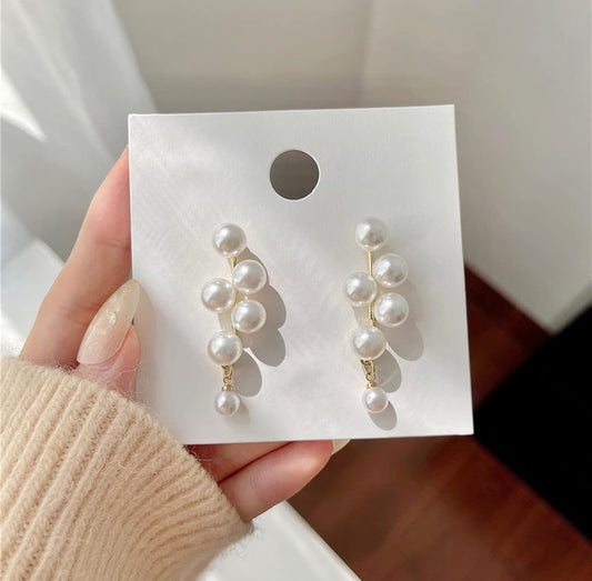 Gold-Plated Pearl Drop Earrings