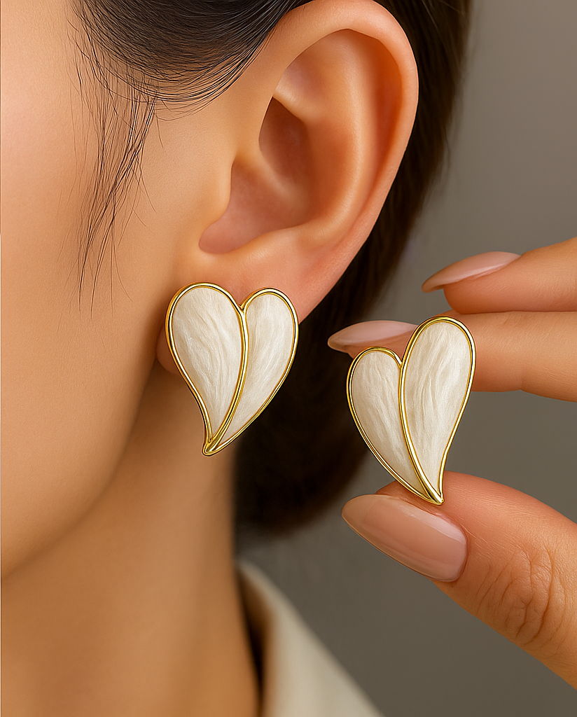 Gold Plated,Korean Style,Heart Earrings,Women & Girls,Fashion Jewelry