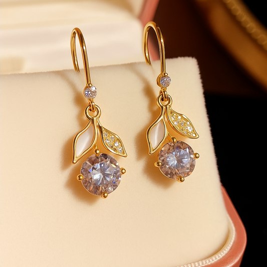 Stylish Korean Crystal Drop Earrings | Elegant Lightweight Jewelry"