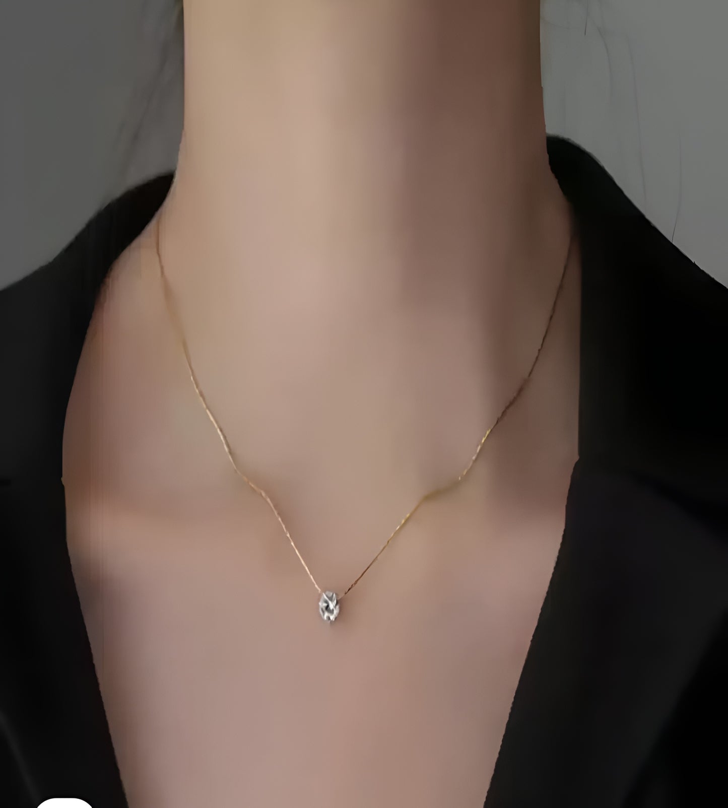 stainless steel gold plated-Elegant Solitaire Diamond Pendant