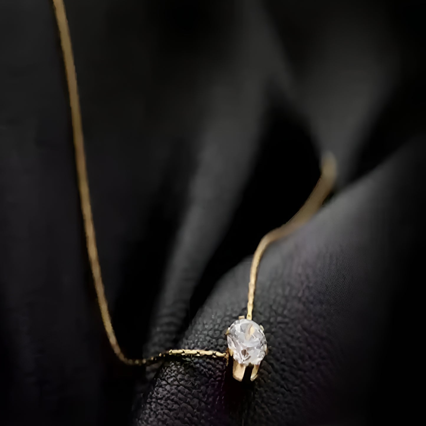 stainless steel gold plated-Elegant Solitaire Diamond Pendant
